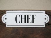 French enamel sign - Chef